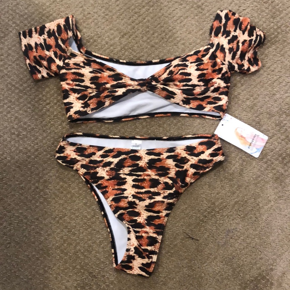 Cheetah high waisted bikini